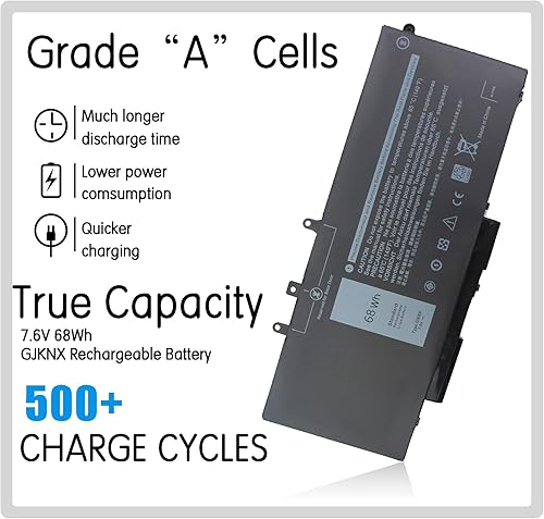 Miniatura 2 de 68WH GJKNX - Batería de repuesto Dell para Dell Latitude 5480 5580 5280 5288 5488 5590 5591 5490 5491 5495 E5480 E5580 E5490 E5590 Precision 15 3