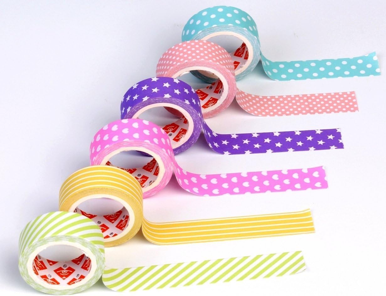 Paper Tape Colorful Adhesive Paper Tapes for Art & Craft and Other Decorative Purposes - Size: 15mm