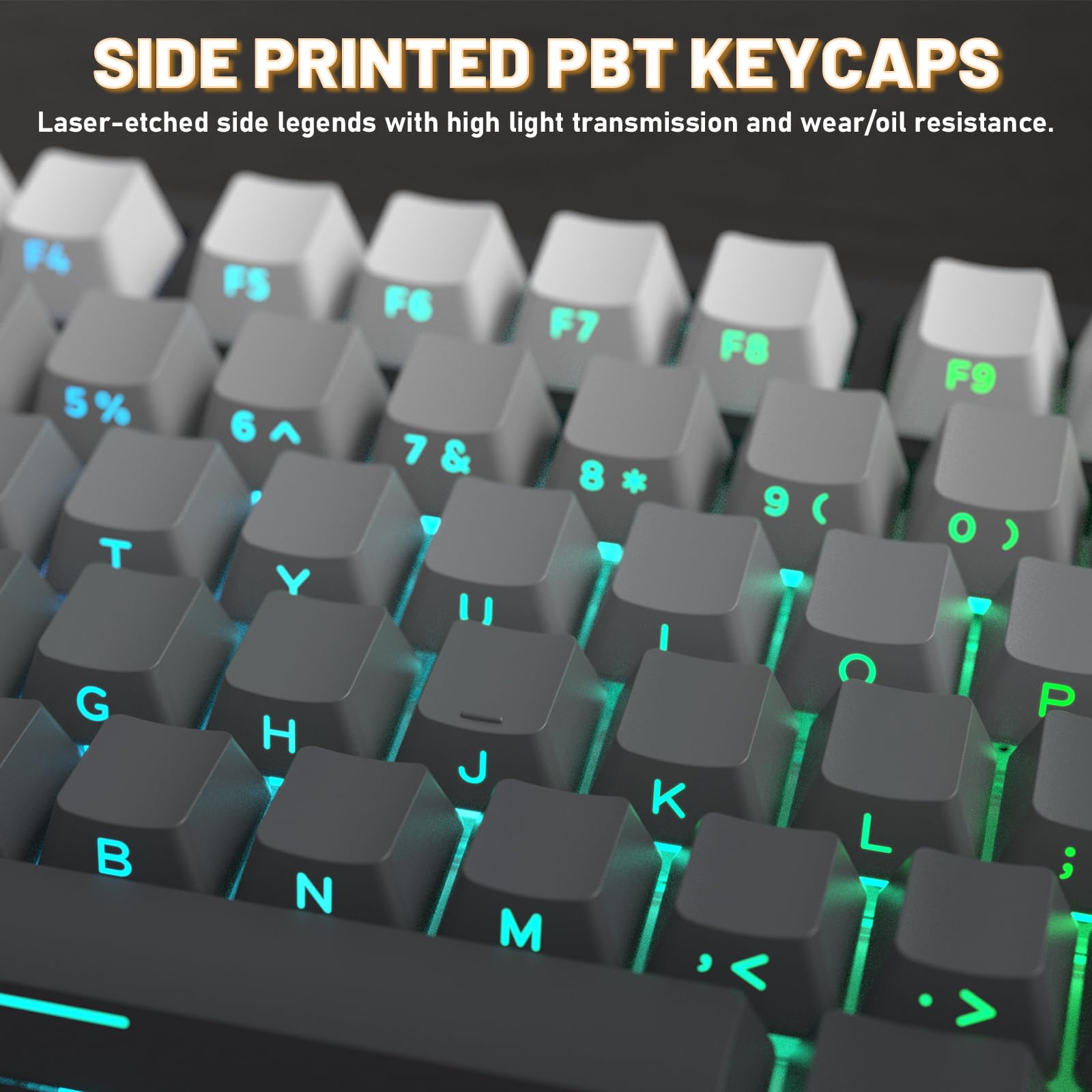 Attack Shark X820Ultra Wireless 75% Mechanical Gaming Keyboard with Screen & Knob Hot Swappable 2.4GHz/BT/Wired RGB Backlit Gasket Mount Side Print PBT Keycap QMK Web Driver Gift Switch-Moonnight