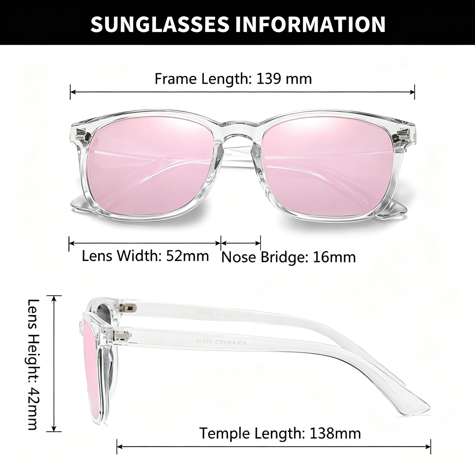DUSHINE Lunettes de soleil polarisées pour femme Style rétro vintage Protection UV400