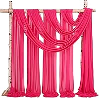 Vista 273 de Tela para envolver arco de boda, 4 paneles de 28 x 20 pies, cortinas de arco de boda rosa para ceremonia, cortinas de tela de gasa para cenador