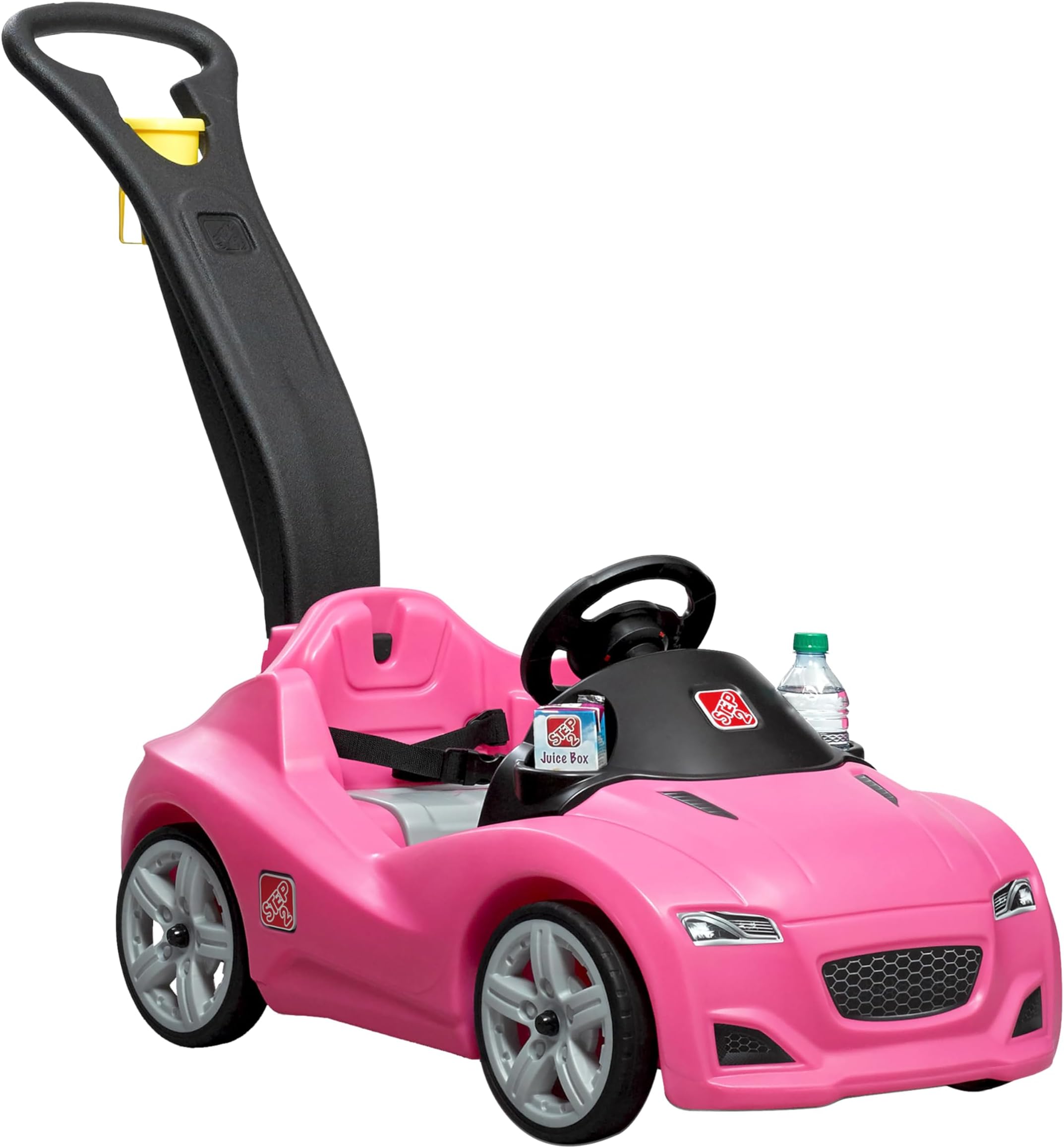 Whisper Ride Cruiser, Single Seater Kids Push Car, Easy to Store Ride On Toy with Seatbelt, Horn and Storage Trunk, Suitable for Children both Boys and Girls Aged 18m and Above, Pink
