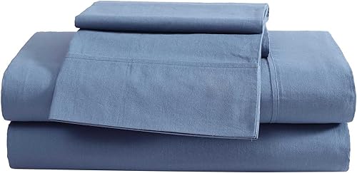 Eddie Bauer Juego de Sábanas King, Juego de Ropa de Cama de Percal Lavado con Bolsillos Profundos, Super Suave, 100% Algodón de Lujo con Tejido de