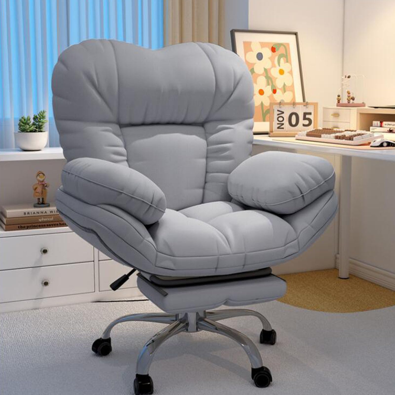 Chaise inclinable de jeu de bureau à dossier haut et siège de direction