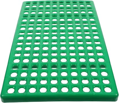 Kisangel Rabbit Cage Floor Mat 19.7X11.8 Inch Plastic Raised Grid with Circular Holes for Drainage and Easy Cleaning Bunny Cage Flooring Solution