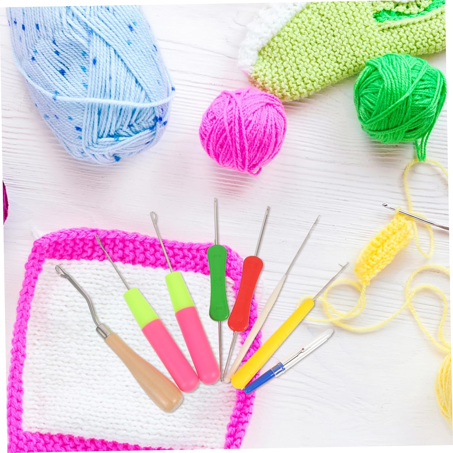 Artibetter 2sets Crochet Hooks for Hair Weaving Hair Crochet Needles Storage Bag Easy to Use for Salon Home Crafting