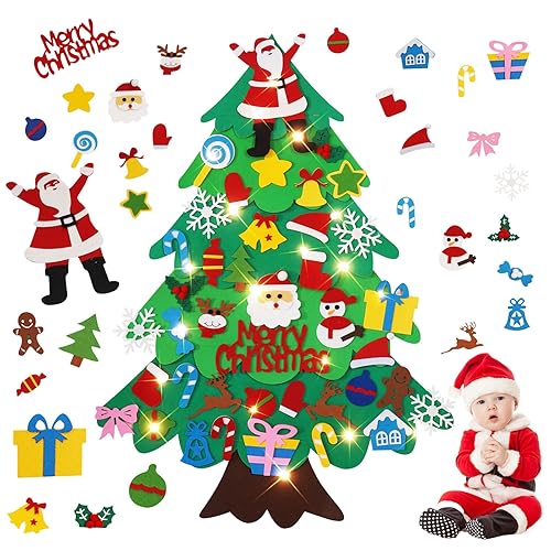 Srkmxzr Felt Christmas Tree for Toddlers, Felt Christmas Tree with