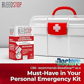 BleedStop First Aid Powder for Blood Clotting, Trauma Kit, Blood Thinner Patients, Camping Safety, and Survival Equipment for Moderate to Severe Bleeding Wounds or Nosebleeds 5 Pack 15g