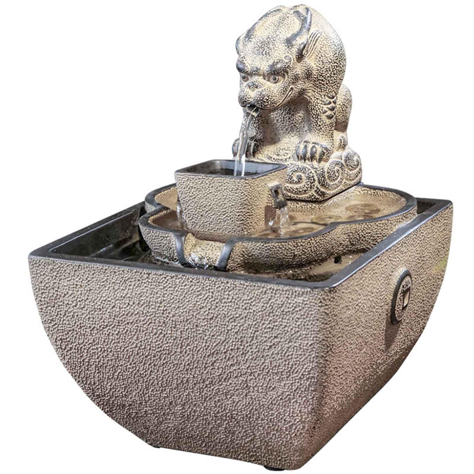 Fuente interior cascada decorativa KRXSOBNV estilo chino pequeña para hogar y oficina