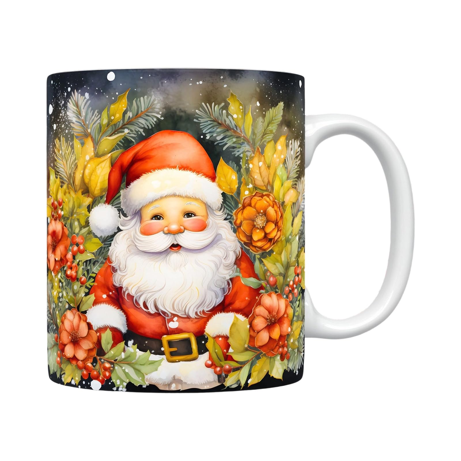 Xjdzineq 3 Santa-Themed Holiday Coffee Mug – Handcrafted Ceramic, Perfect for Family Gatherings & Giving Holiday Themed Coffee Cup Santa Design Hand Painted Christmas