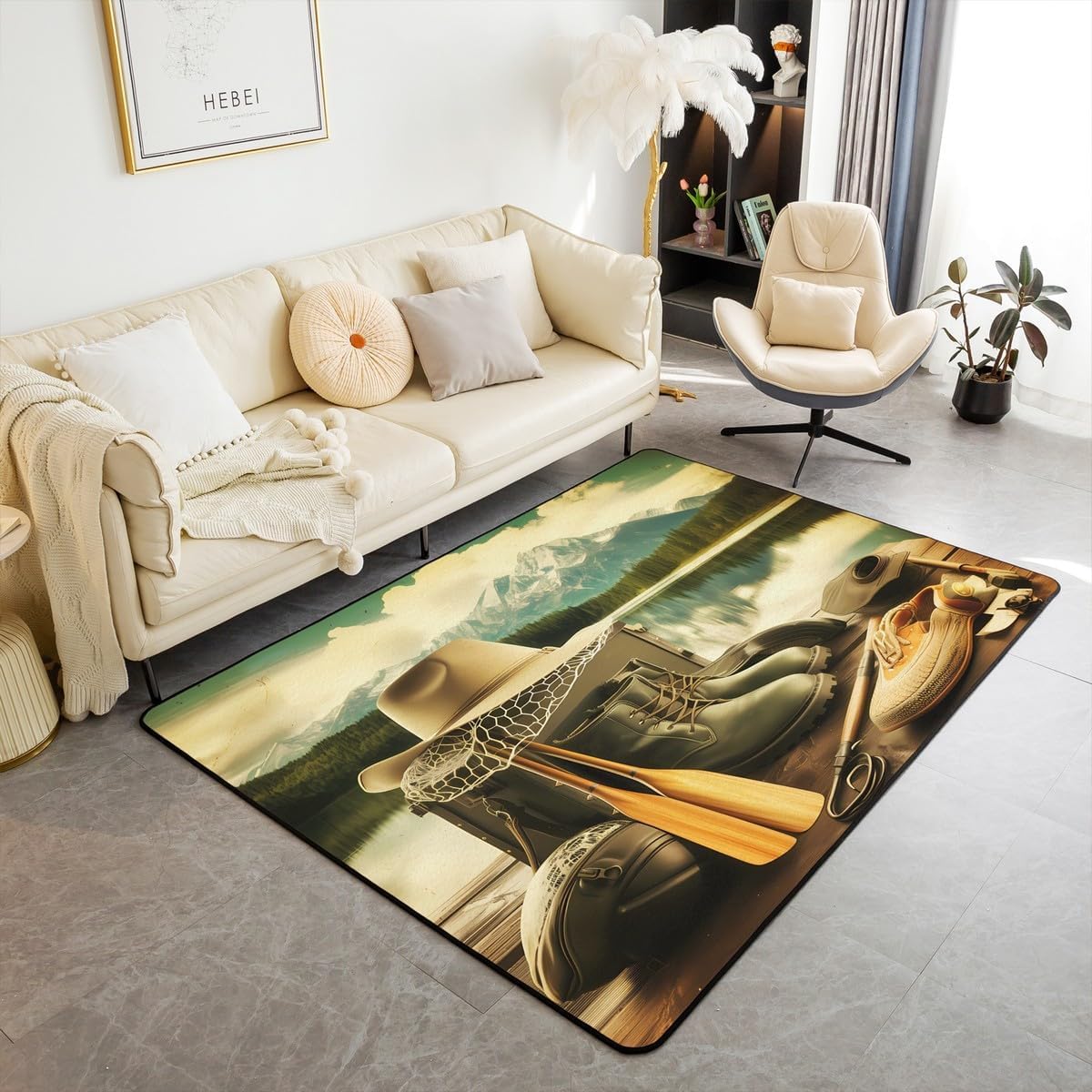 Tapis de salon super doux 3D antidérapant fini les tapis qui glissent