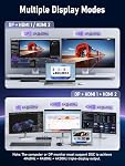 Lemorele 13-in-1 USB-C Station d'accueil, quai triple moniteur, DP 1.2 4K@60Hz, 2*HDMI 2.0 4K@60Hz, DP Besoins DSC pour 4K@30 Triple Mode, 100W PD, Ethernet Gigabit, USB 3.0/2.0, SD/TF, Audio, Windows/Mac