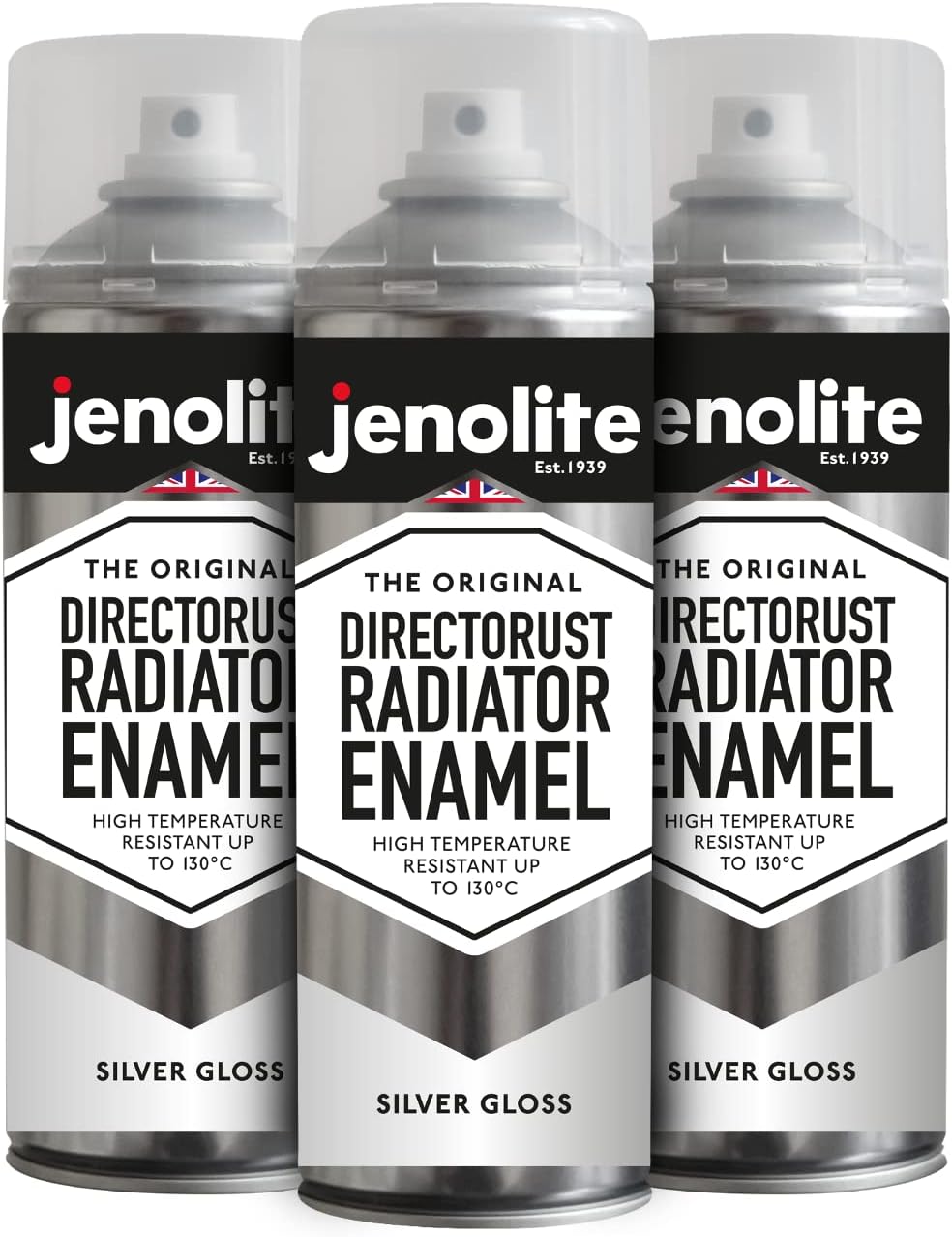 JENOLITE Directorust Radiator Spray Enamel Paint SILVER Gloss