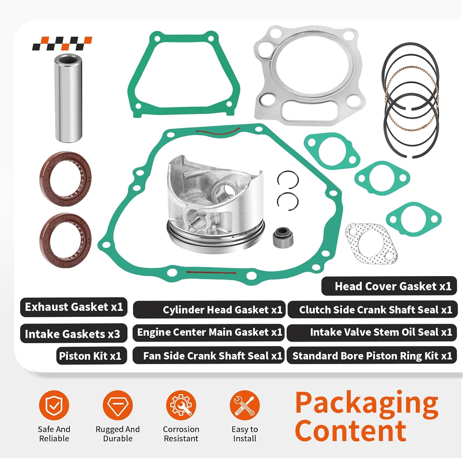 For Yamaha 4 Motor Cycle Golf Cart G21 G22 G27 G28 YTF-1 YTF-2 YDR-A 2001-2025 357cc ENGINE REBUILD KIT 0.25mm Oversize Piston & RINGS GASKETS SEALS