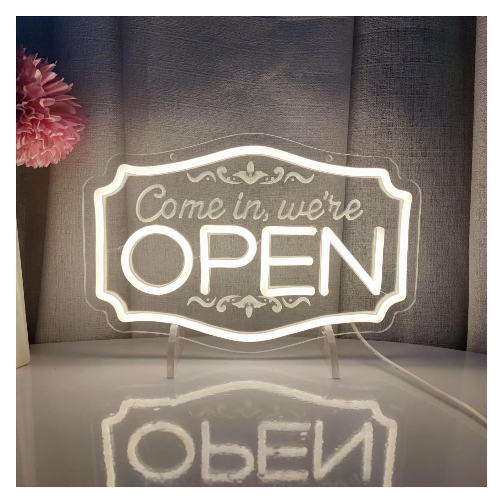 LEMST Signs Lamp Open Neon Sign USB Wall Decoration for Business Storefront Window Glass Door Florists Bar Salon Studio 30x20cm