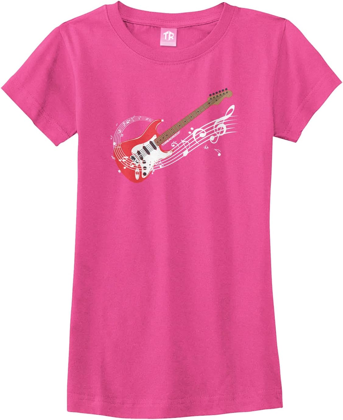 Threadrock Big Girls' Electric Guitar Fitted T-Shirt