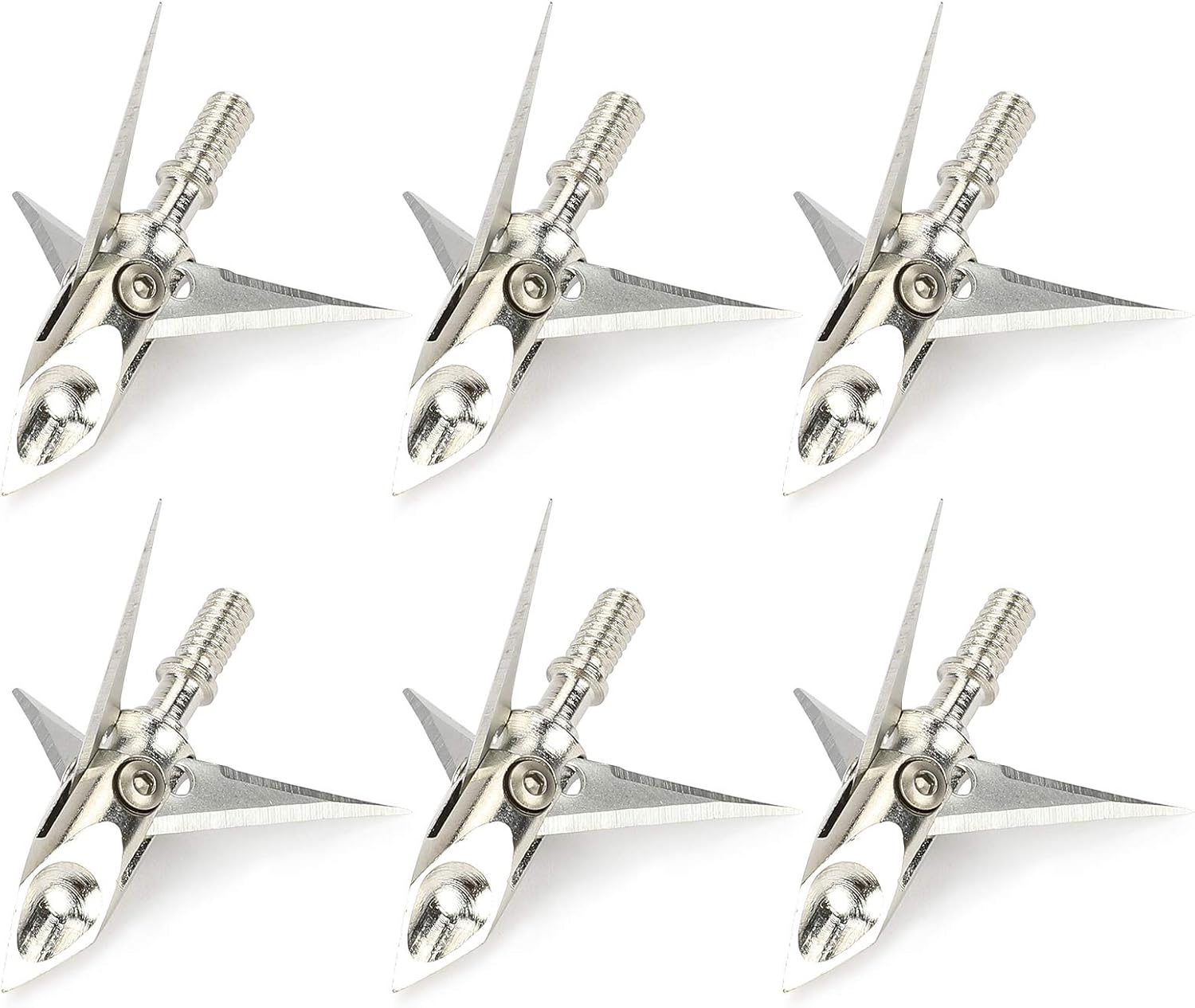 ZCISSY Crossbow Broadheads 100 Grain - Deep Penetration, Razor Sharp, Solid,Tough Steel 100 Gain Broadheads fit Compound and Crossbow(6 Pack)