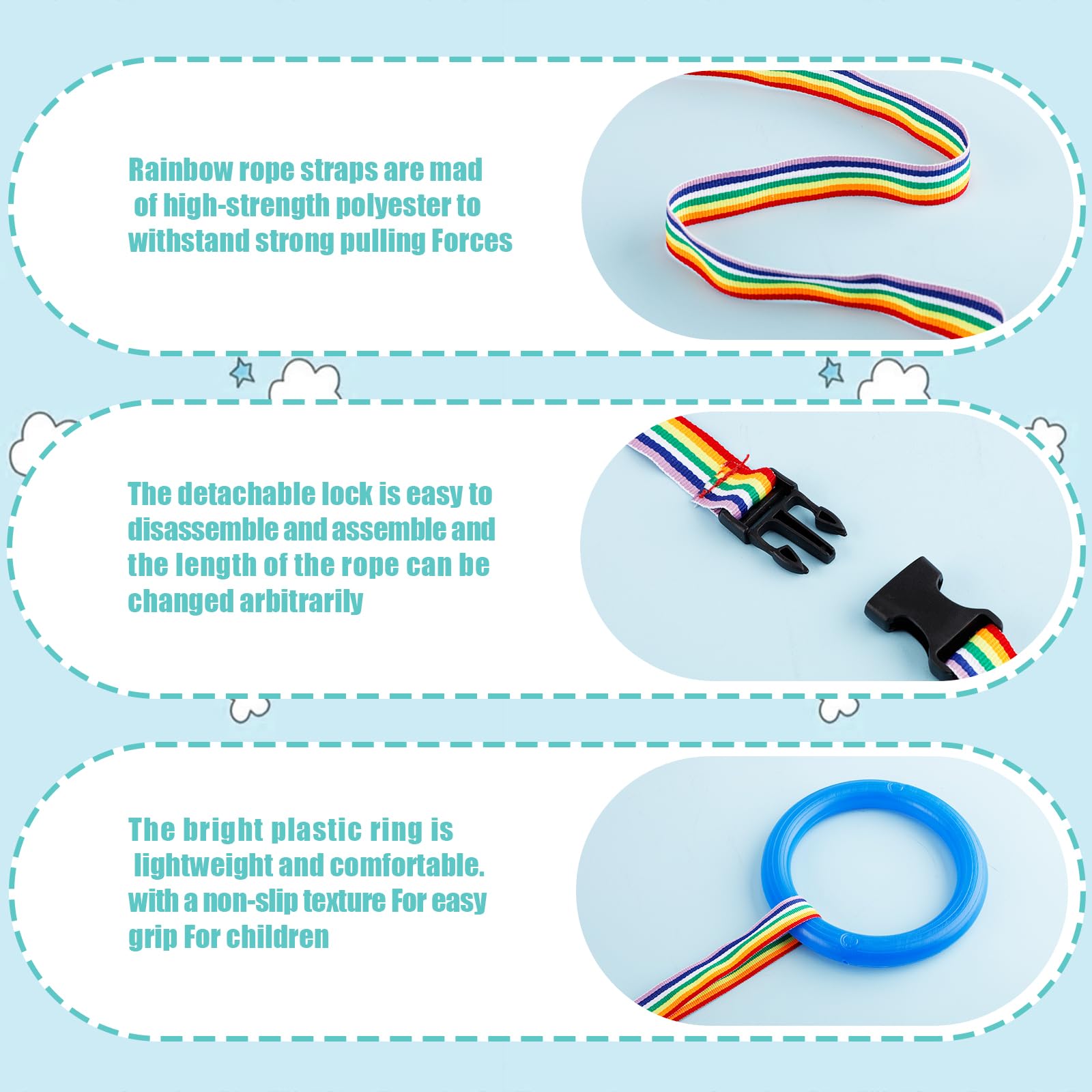 12pcs Toddlers Walking Ropes, Children Detachable Transition Rope Preschool Walking Rope Kids Walking Rope Line for Preschool Daycare Kindergarten Class School Kids Outdoor Supplies - Image 3