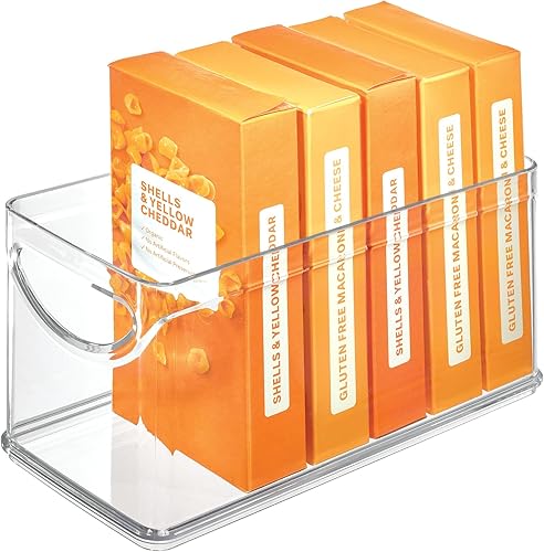 iDesign Gabinete de plástico reciclado y despensa con asas integradas, 10 x 4.25 x 5 pulgadas, contenedor transparente