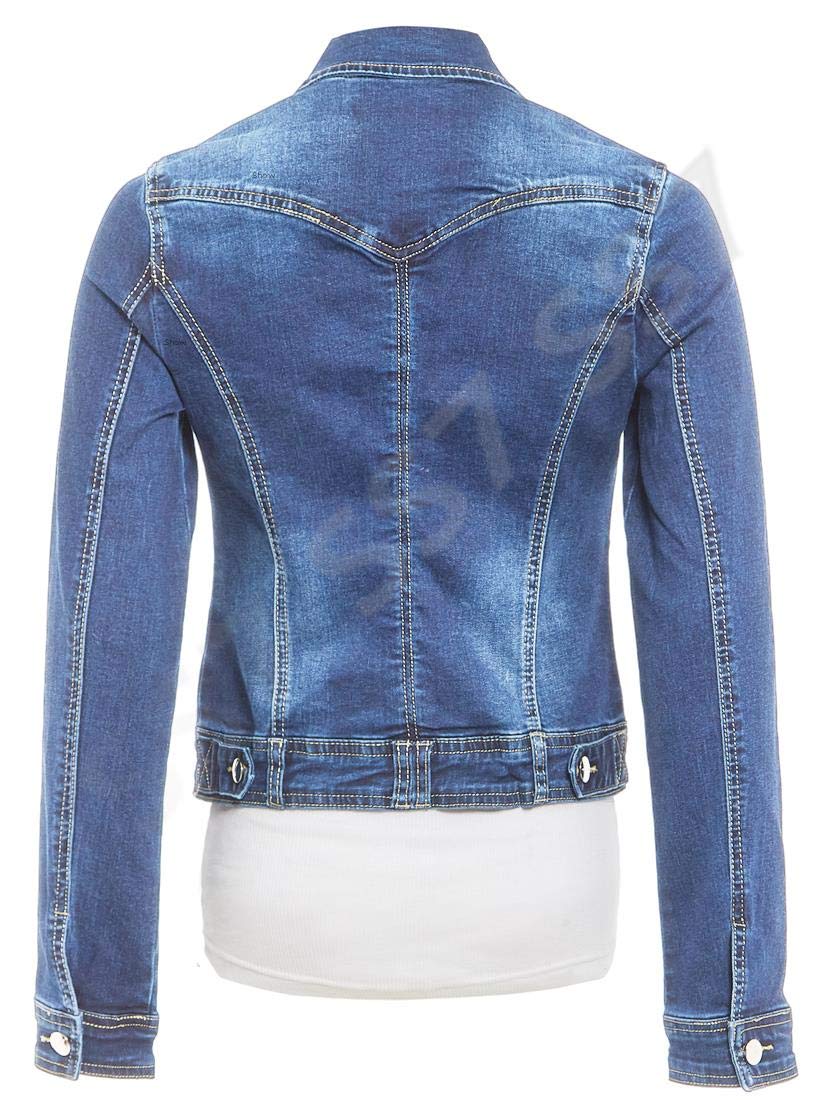 SS7 Frauen Größe 42-48 Stretch Jeansjacke Damen Jean Jacken mittleres Blau