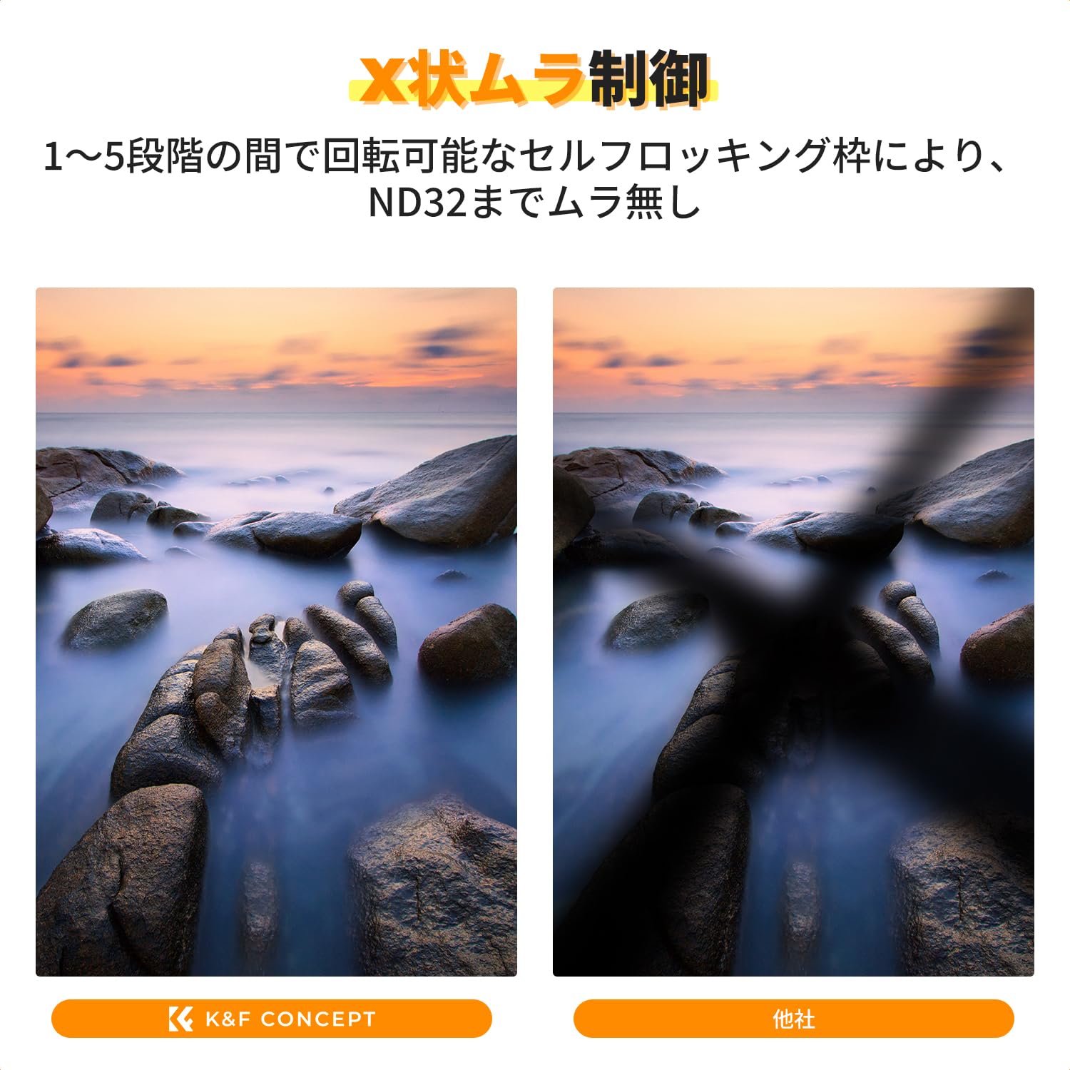 Amazon | K&F CONCEPT 58mm 可変NDフィルター ND2-ND32 TRUE COLOR