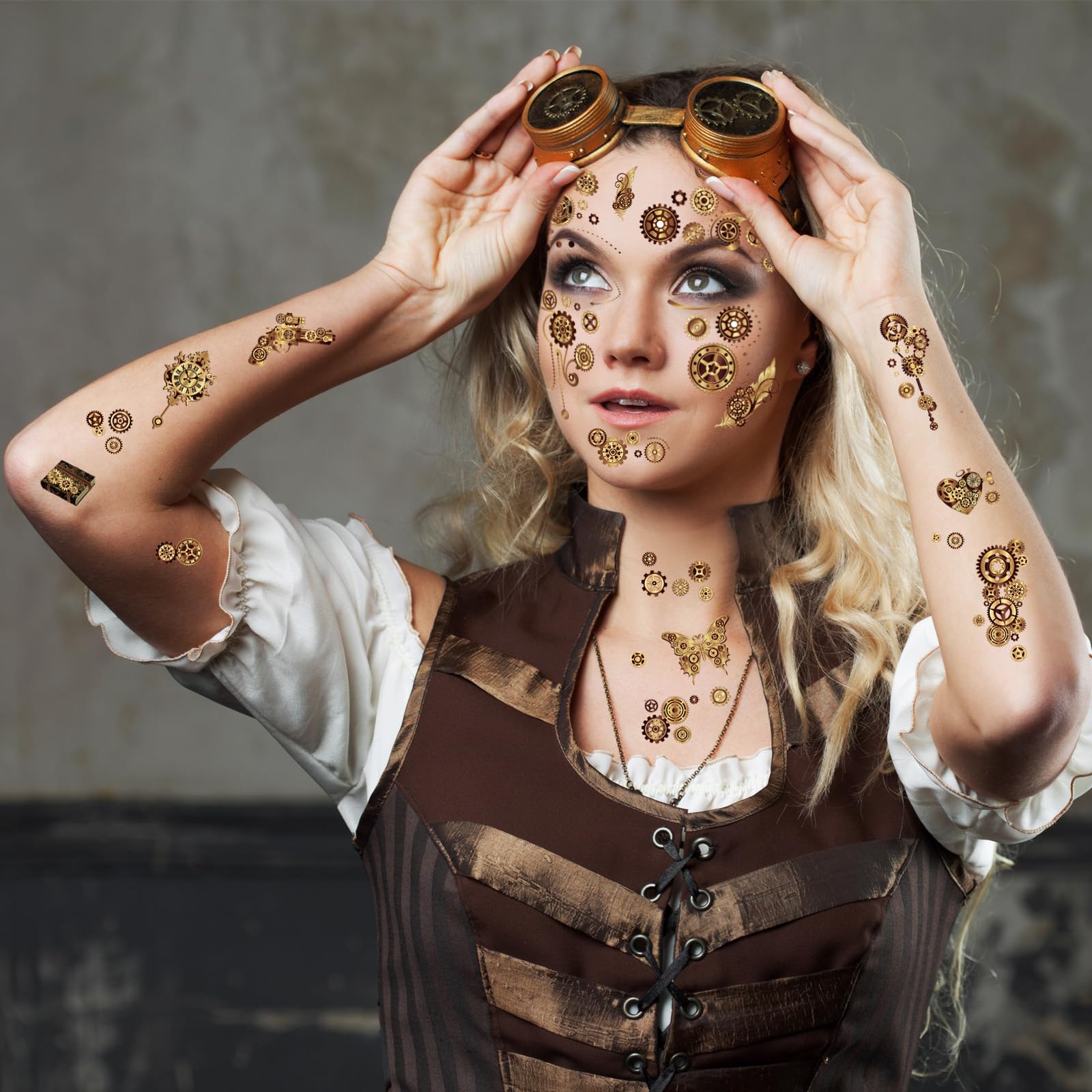 Steampunk Face Tattoos Steampunk Tattoo Sticker Survive Voor Jouw