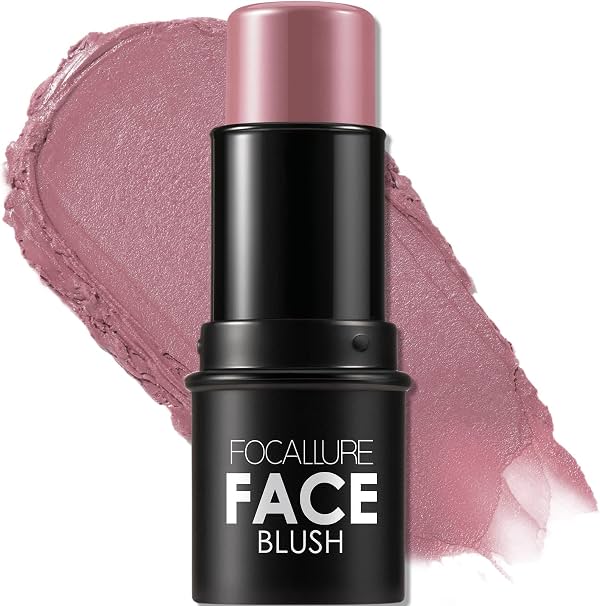Rubor Crema de FOCALLURE, Barra de Rubor Construible para Mejillas, Acabado Mate y Dewy, Larga Duración, Fácil Aplicación, Barra Multi Ligera, DUSTY ORCHID 0.21 Onzas (Paquete de 1)