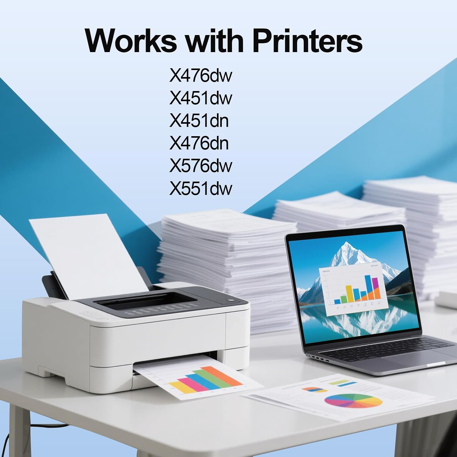970XL 971XL High Yield Ink Cartridge Use for OfficeJet Pro X451dn X451dw X476dn X476dw X551dw X576dn X576dw Printers (4 Pack)