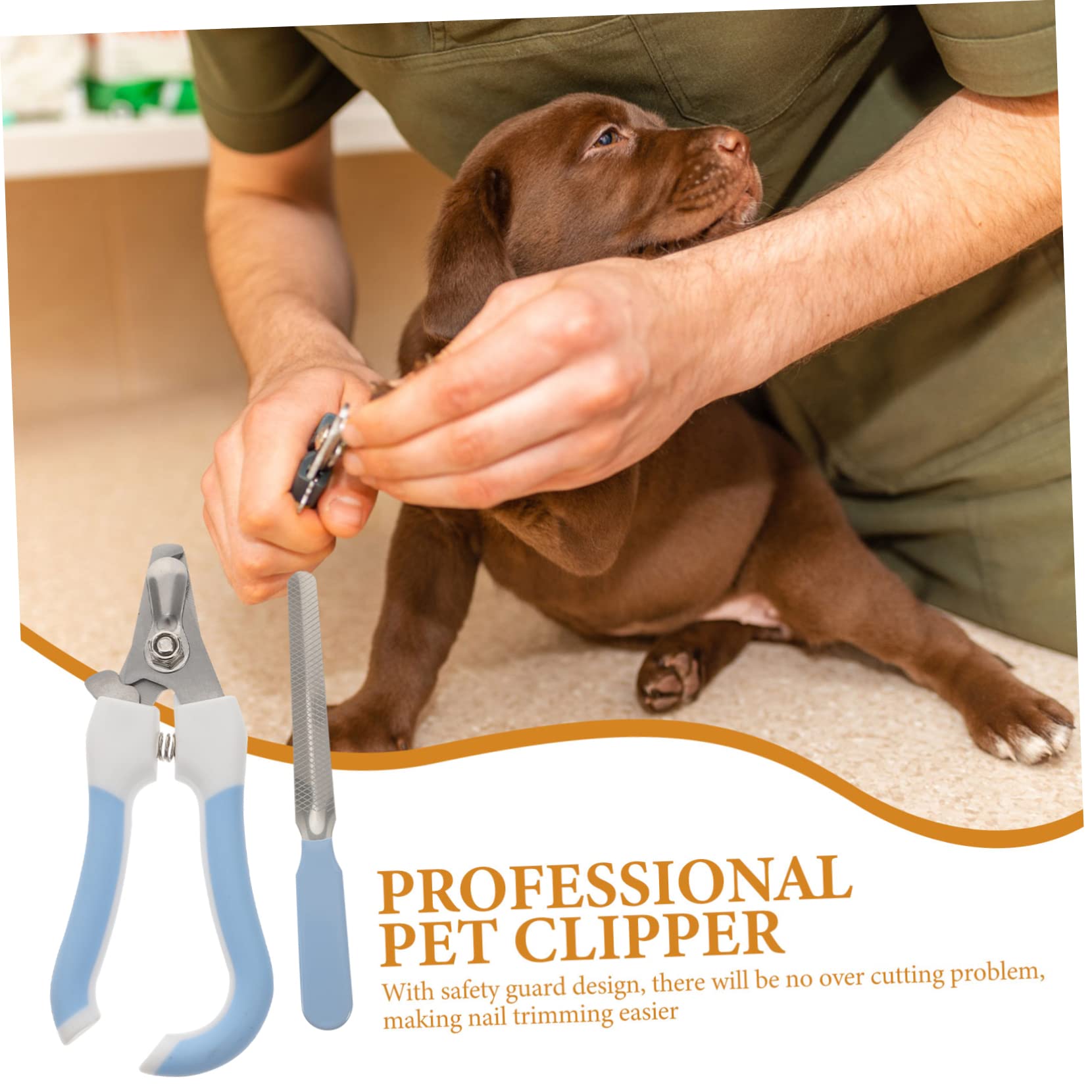 Levemolo Pet Nail Clipper Set Professional Dog Cat Nail Clippers Portable Ergonomic -Slip Blue for Breeds