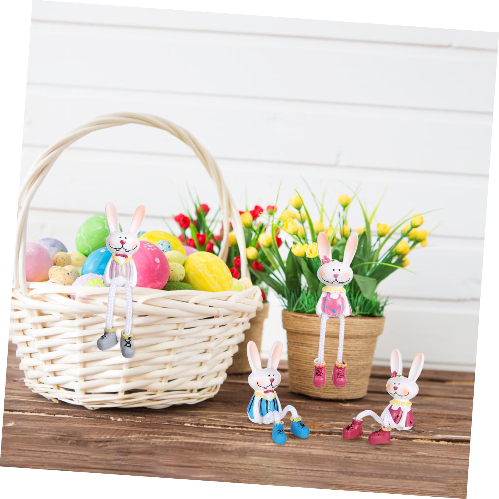 POPETPOP 12stücke Osterhase Figuren Aus Resin Niedliche Tischdekoration Für Zuhause Büro Und Cafés Hochwertige Kunsthandwerksornamente Für Frühlingsfeste