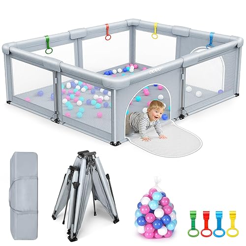 Corralito para bebés corralito plegable para bebés y niños pequeños, corralito de juegos portátil, área de seguridad para niños, patio de juegos de