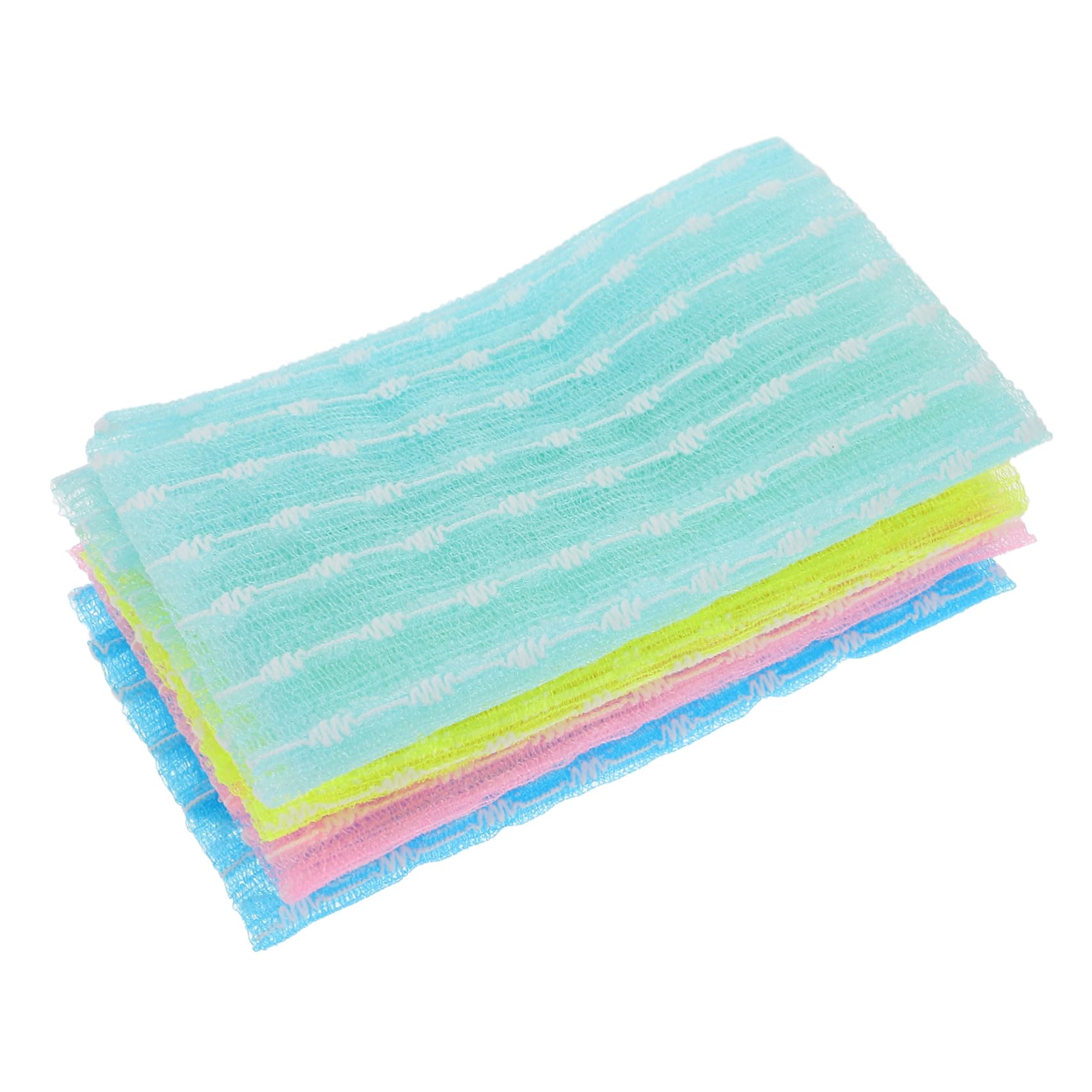 Toalla exfoliante para baño en pack de 4 Mikikit, paño largo de nailon para ducha