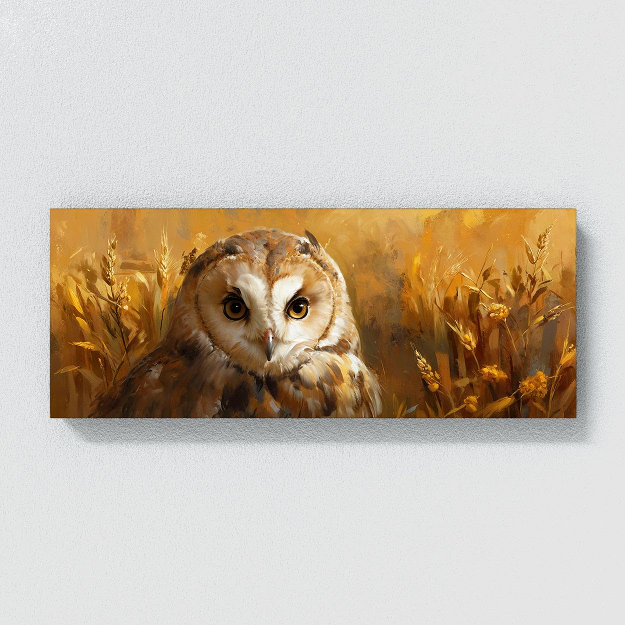 Sense Canvas Stampa artistica su tela con 3 occhi di barbagianni, decorazione per la casa, poster grande 40 x 16 / 1,9 cm