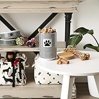 Vista 4 de Bone Dry Paw & Patch - Colección de mascotas de cerámica, recipiente para golosinas, 4 x 6.5, negro, recipiente de golosinas, 4 x 6.5, 5742