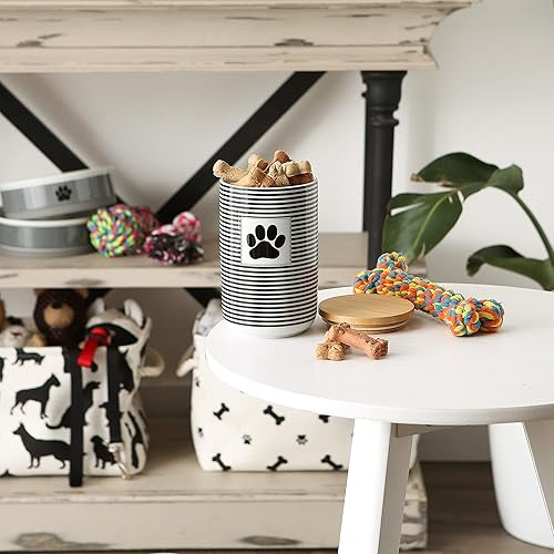 Miniatura 4 de Bone Dry Paw & Patch - Colección de mascotas de cerámica, recipiente para golosinas, 4 x 6.5, negro, recipiente de golosinas, 4 x 6.5, 5742