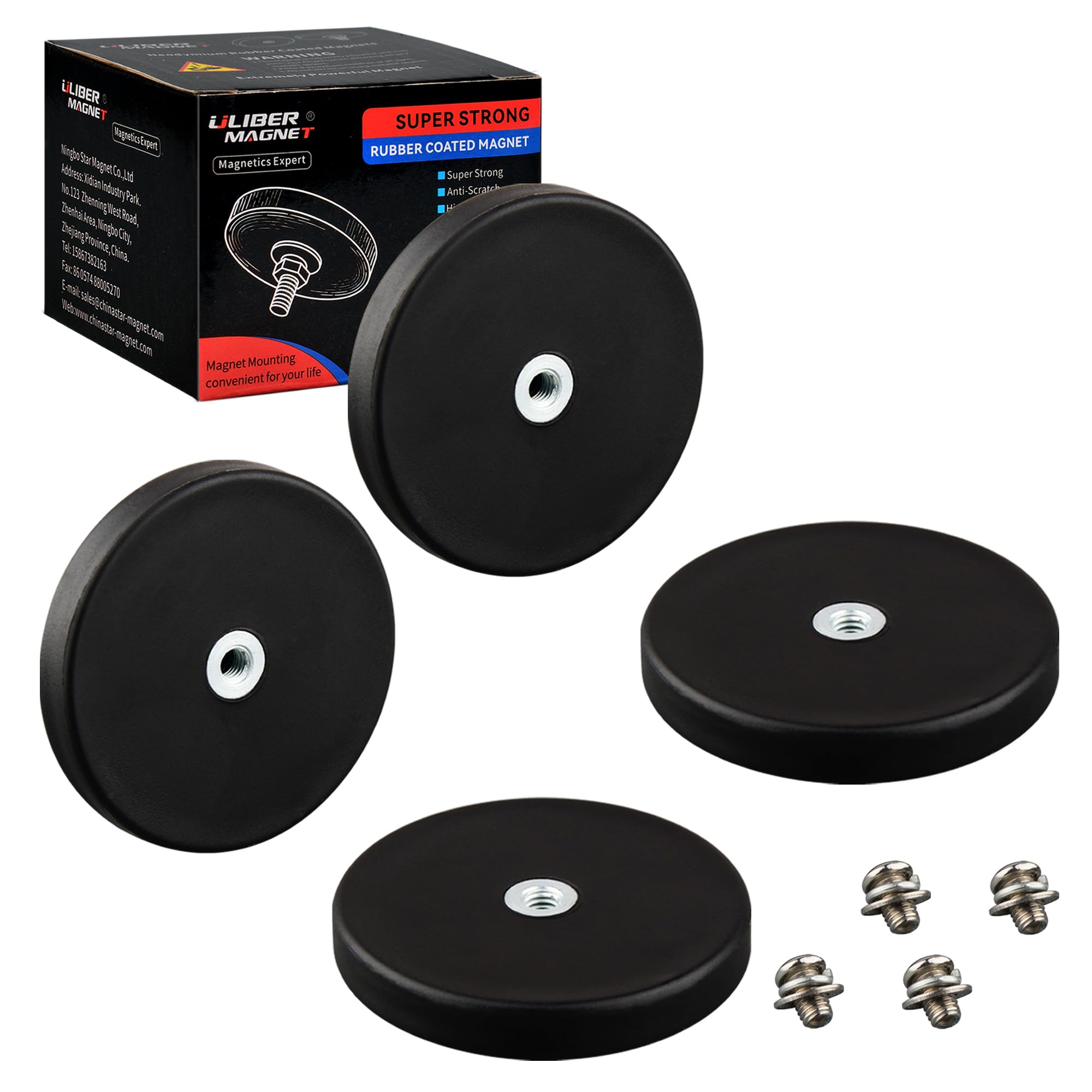 ULIBERMAGNET 150LB 2Pack Strong Neodymium Round Magnet with M8 Female Thread, Powerful Magnetic Removable Mounting for Lighting,Tools, Equipment with Bolt — Amazon image 10