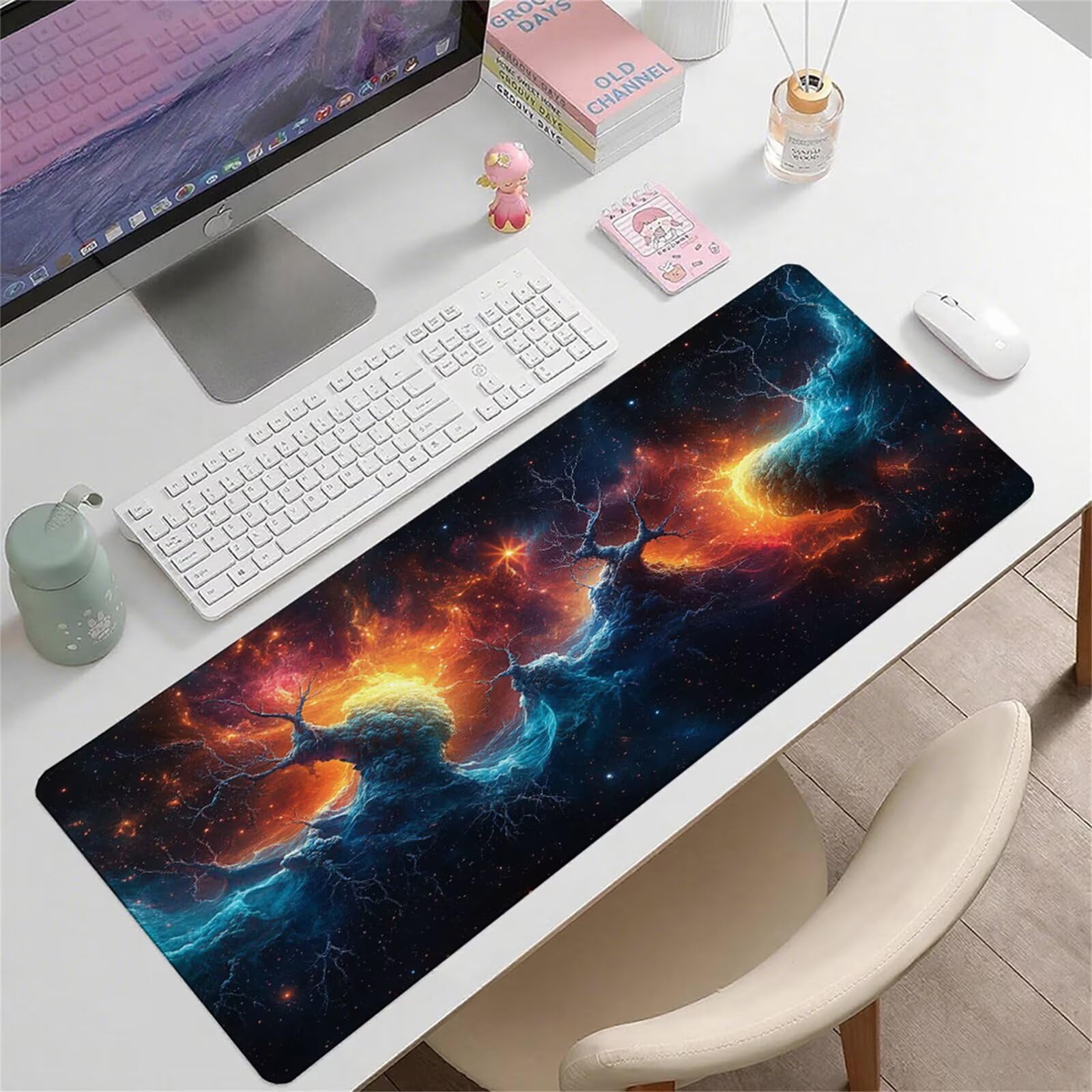 Czarna podkładka pod mysz XXL 1500 x 800 x 3 mm abstrakcyjny uchwyt na biurko akcesoria antypoślizgowa gumowa podstawa i szyte krawędzie podkładka pod mysz dla graczy do dekoracji biura dekoracyjnego