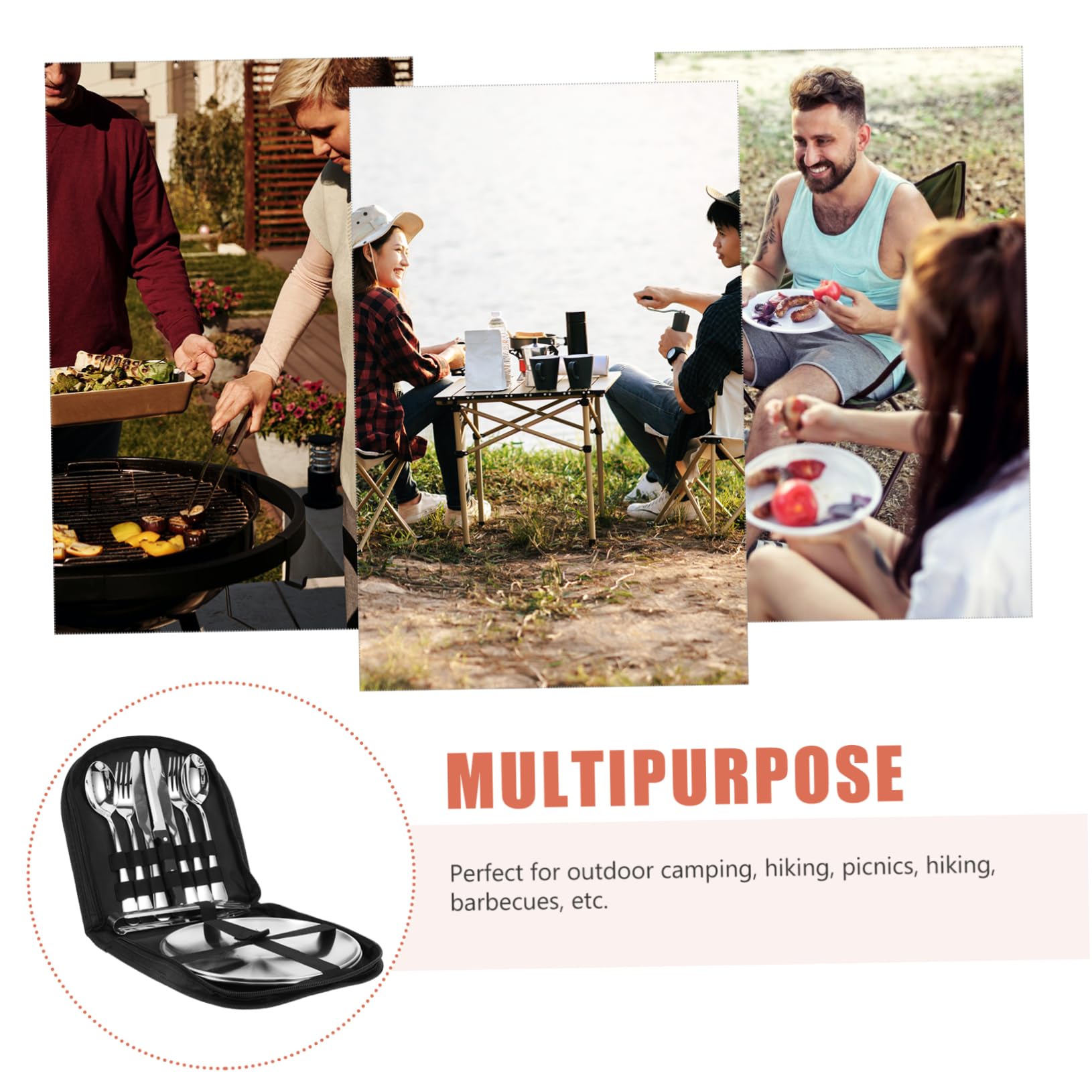 Toddmomy Outdoor Besteck Set Picknick Geschirr Set Camping Utensilien Kit Tragbare Aufbewahrungstasche Reisegeschirr Besteck Für Freiluftaktivitäten