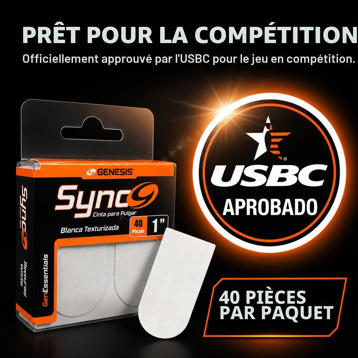 Genérico U-Turn Sport * Sync White, ruban d'insertion en tissu texturé ; accessoires Bowling ; entretien ; boules : boules.