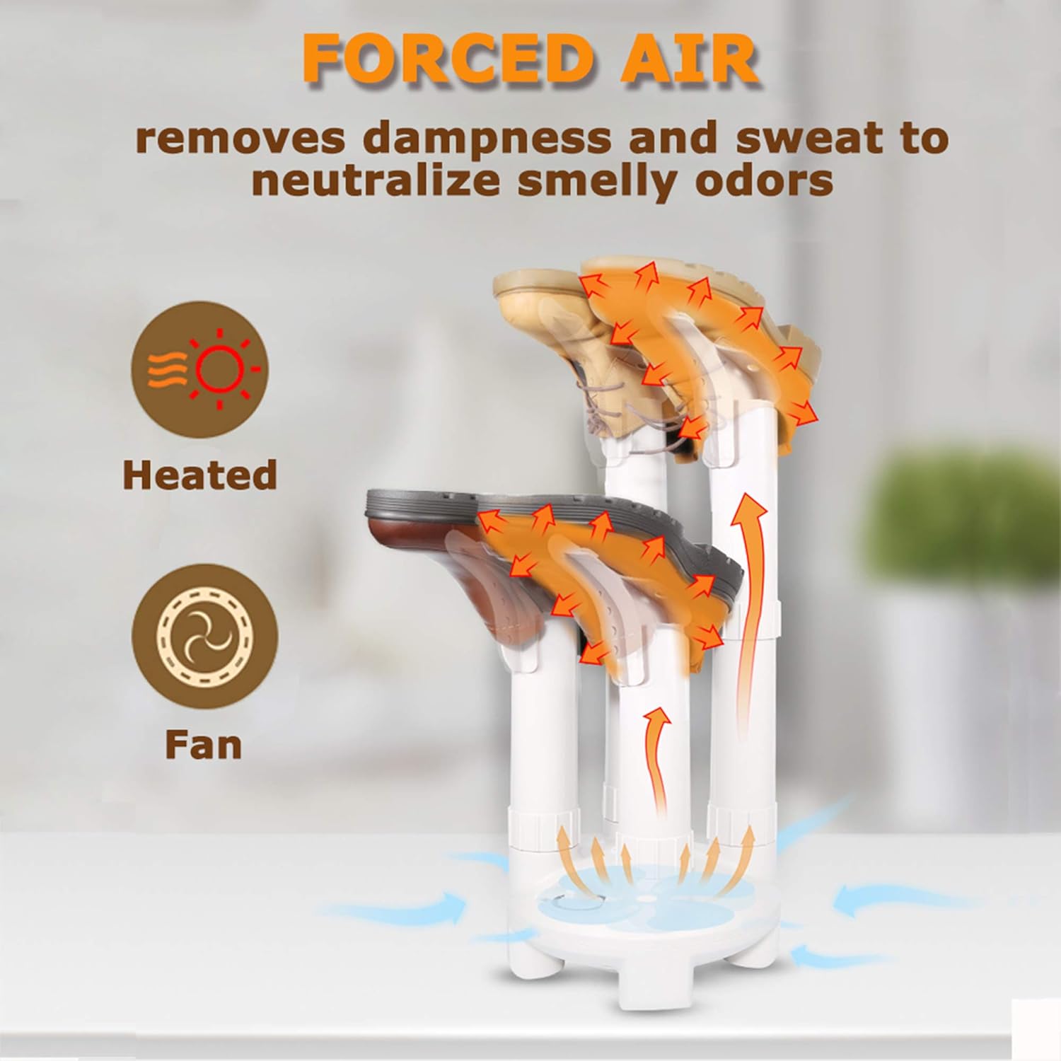 LAVIEAIR Boot Dryer, Shoe Dryer and Glove Dryer with Timer and Fan, White : Clothing, Shoes & Jewelry