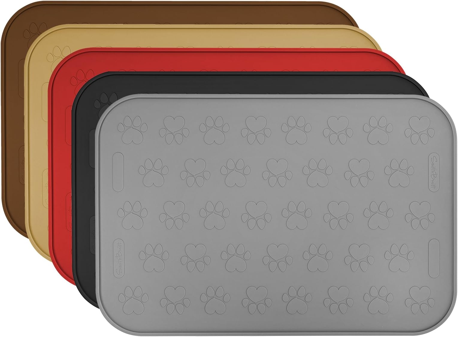 SmithBuilt 19" x 12" Dog Food Mat - Waterproof Non-Slip Silicone Cat Pet Bowl Feeding Placemat