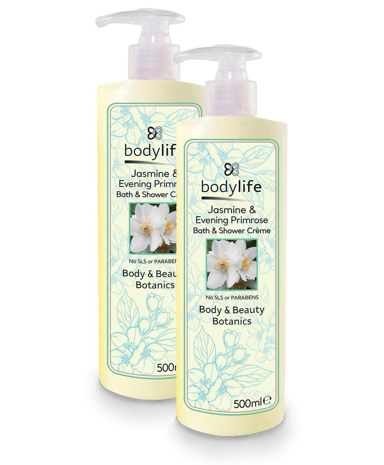 Body Wash Shower Creme Jasmine & Evening Primrose 500ml Twin Pack 1000ml