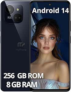 Limitiertes schlankes und Elegantes Smartphone NFC-Funktion ohne Vertrag myPhone N23 Plus 5G Midnight Blue + Akku 5000mah Kamera 50mpx, FHD+ Display 256 GB, bis zu16GB RAM Android 14. 6'78 Zoll
