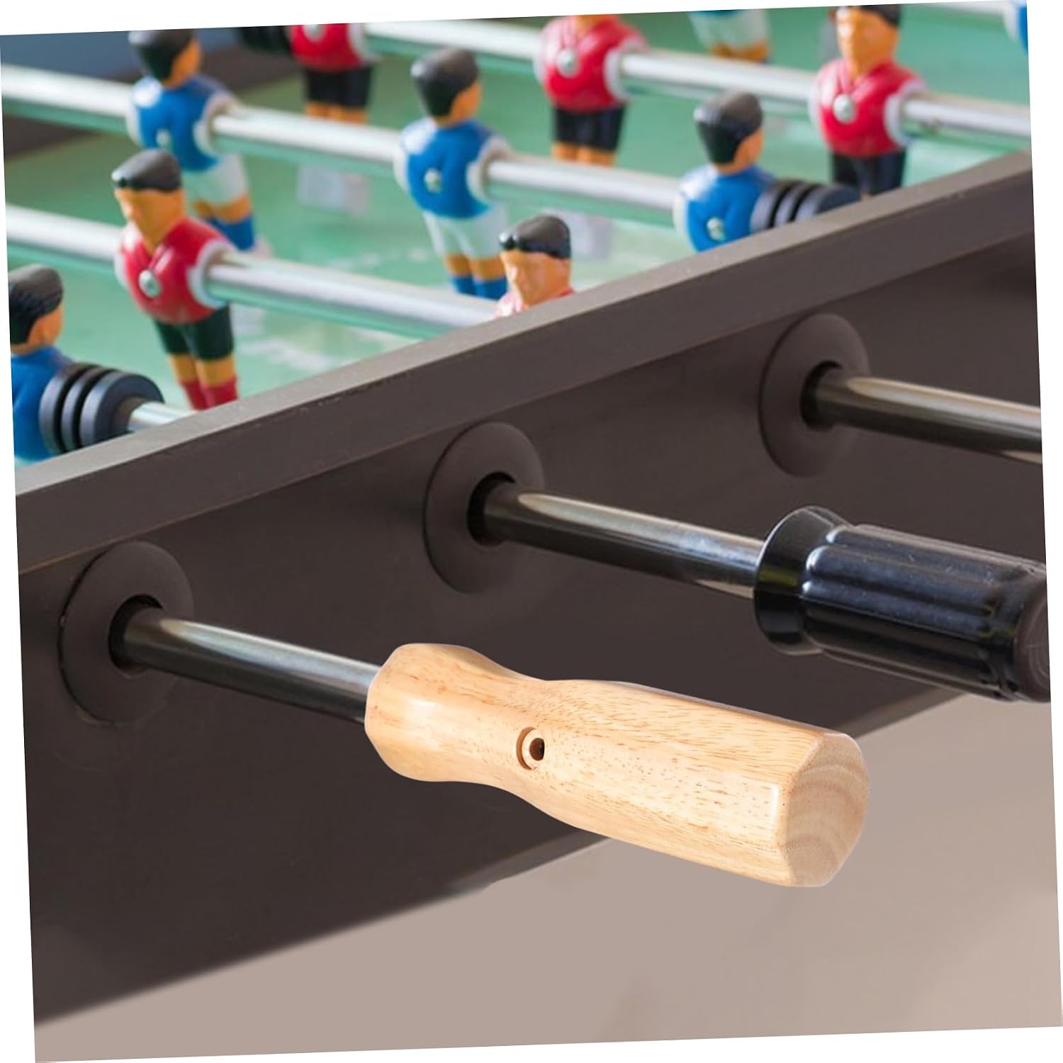Wood Foosball Table Handles Replacement with Non-Slip Grip Sturdy Octagonal Foosball Handle Grips for Indoor Soccer Table Accessories Easy to Install and