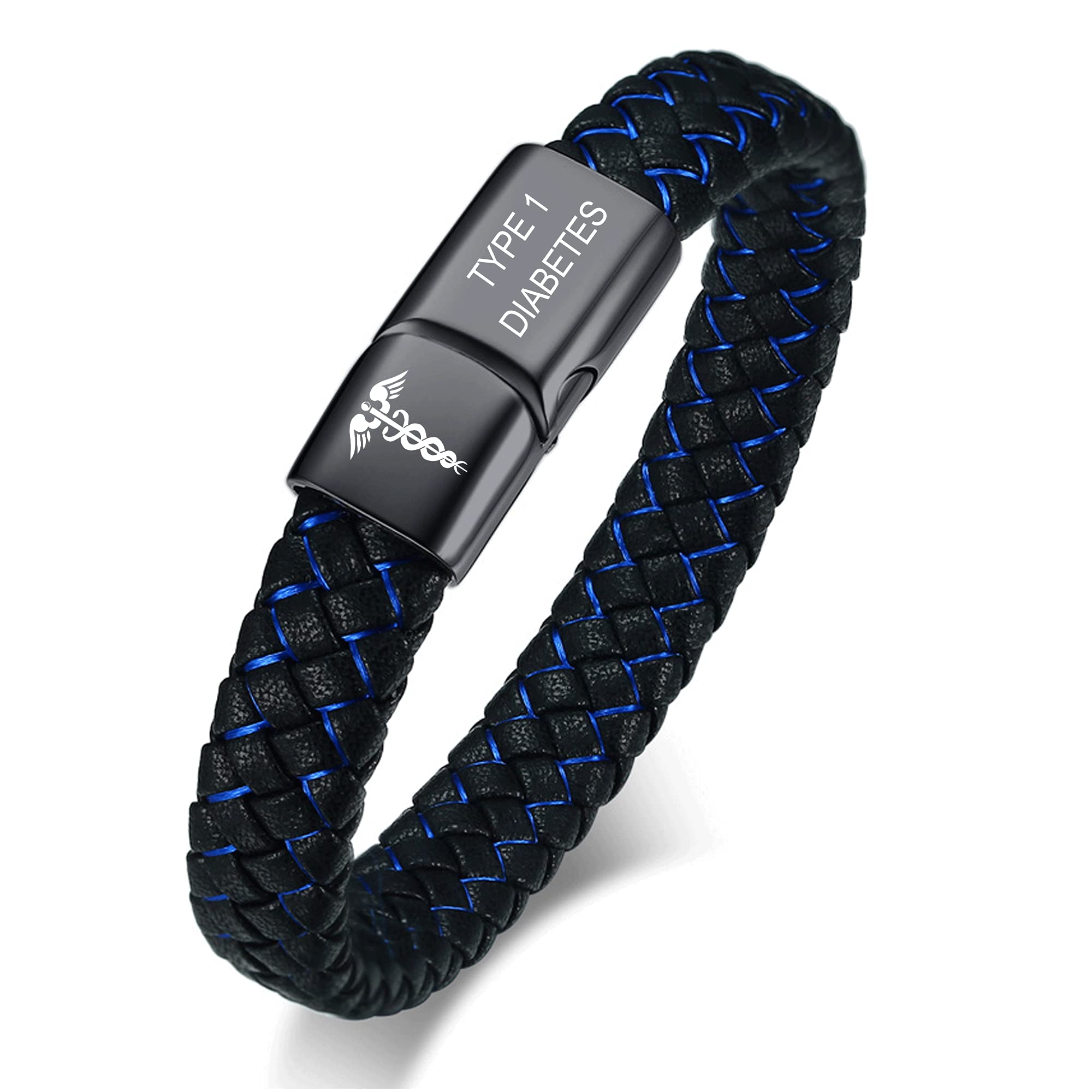 Amazon.com: VNOX Blue Braided Leather Medical Symbol Caduceus with