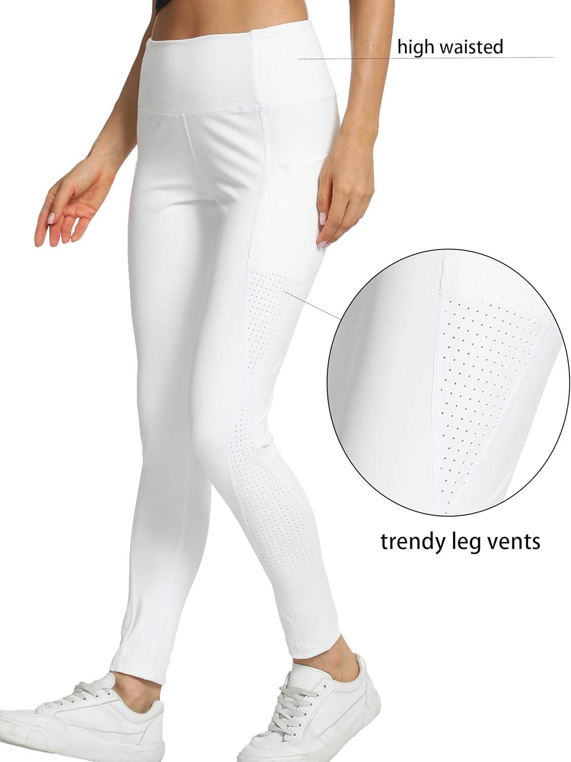 Women's High Waisted Yoga Leggings with Pockets - Tummy Control Soft Athletic Pants for Workout Gym Running - Image 2