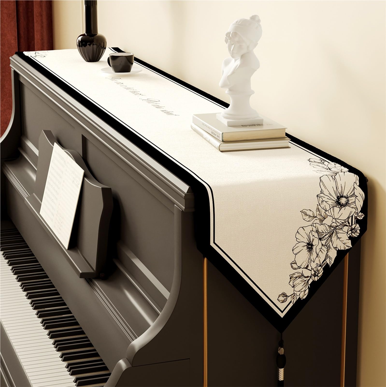 Cubierta de piano a prueba de gatos para pianos y consolas, alfombrilla protectora resistente a los arañazos para la parte superior, protección UV contra la decoloración, antideslizante, recortable y