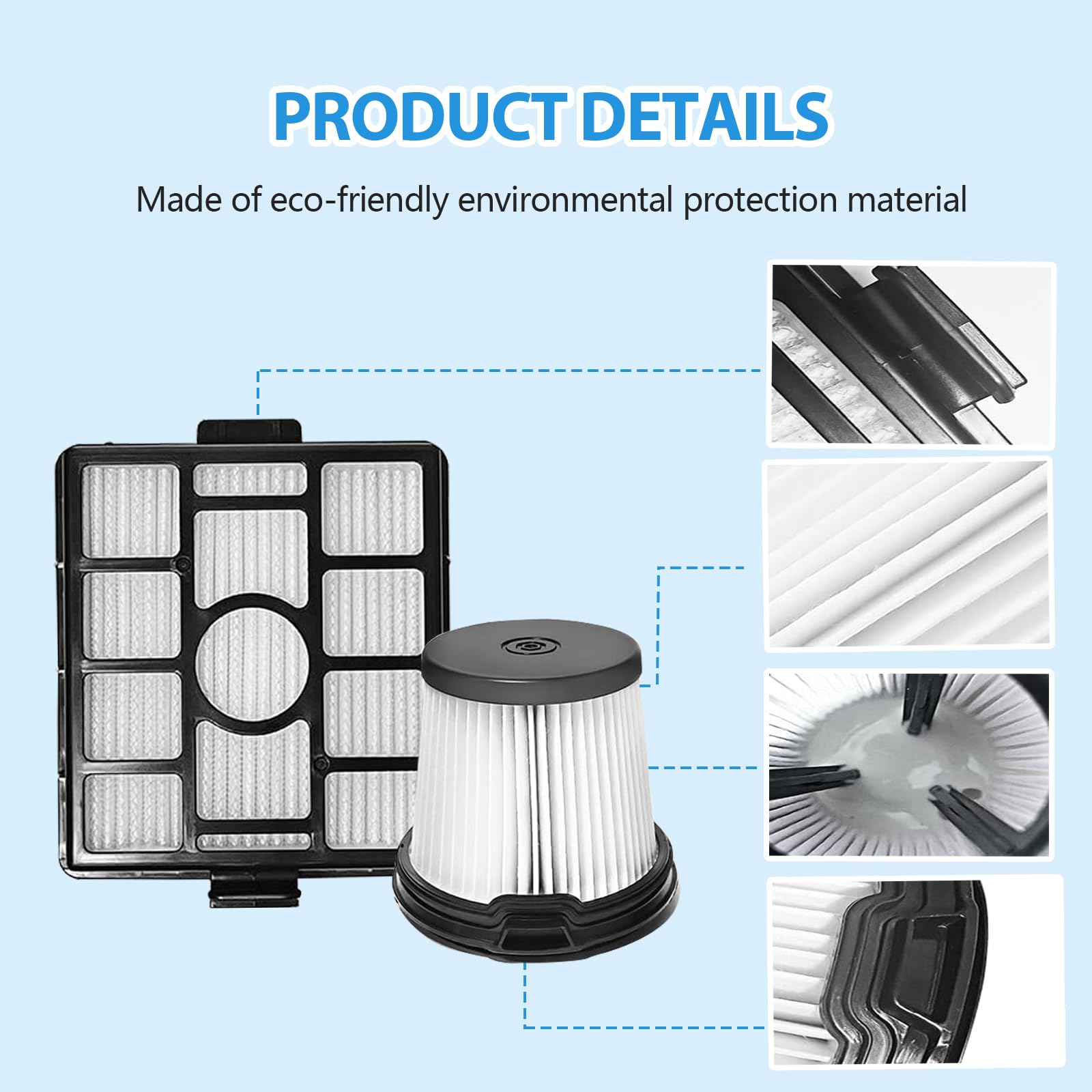 HEPA-Filter Ersatz für Shark BU3523, BU3521, BU3120, kompatibel mit Shark Clean & Empty schnurlosem Stick-Staubsauger, Auto-Leersystem, Ersatzteile für leichte Hand- und Handstaubsauger