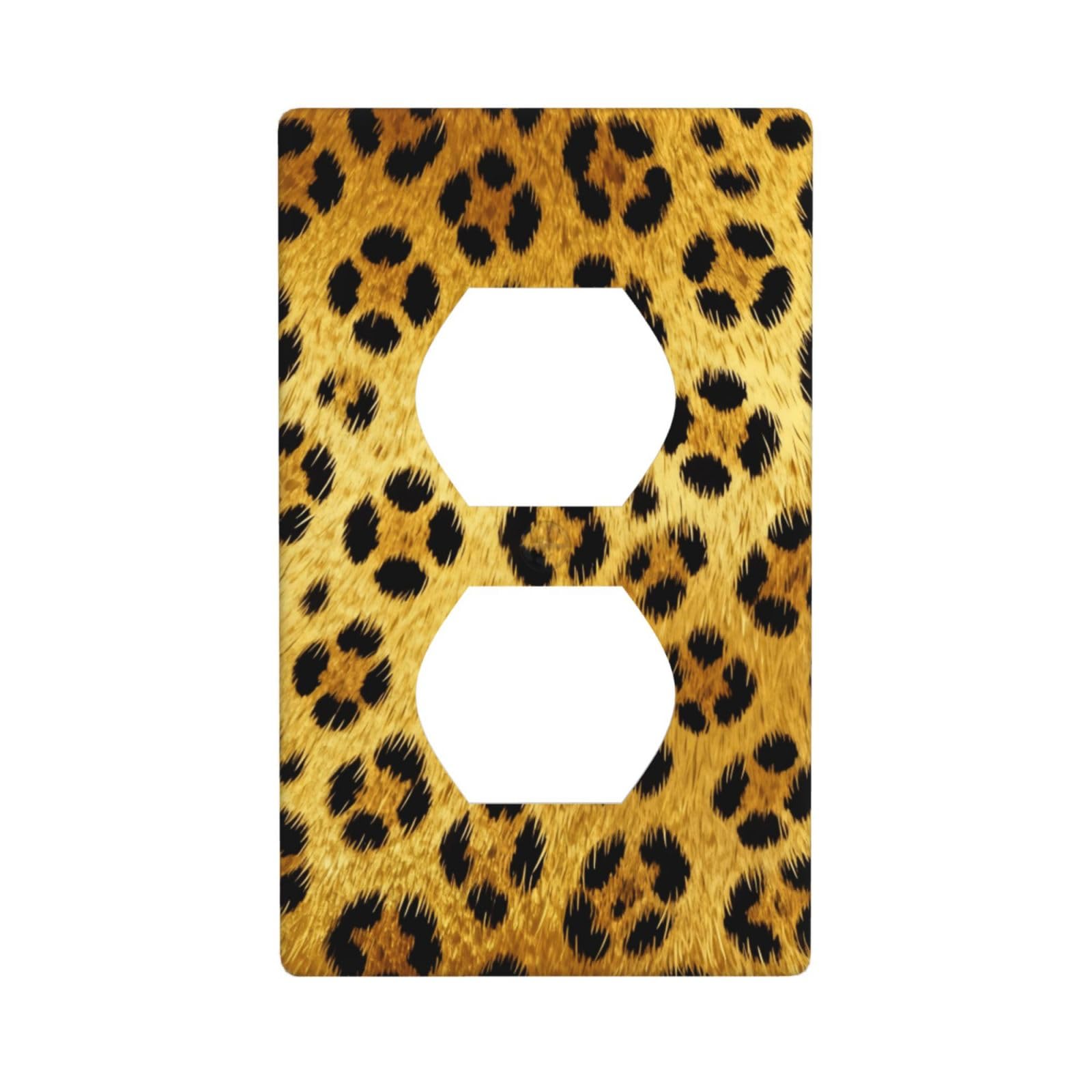 Cntdbu White Yello Leopard Print Unbreakable Polycarbonate Switch Plate-1 Gang Screwless Wall Plate For Home Office