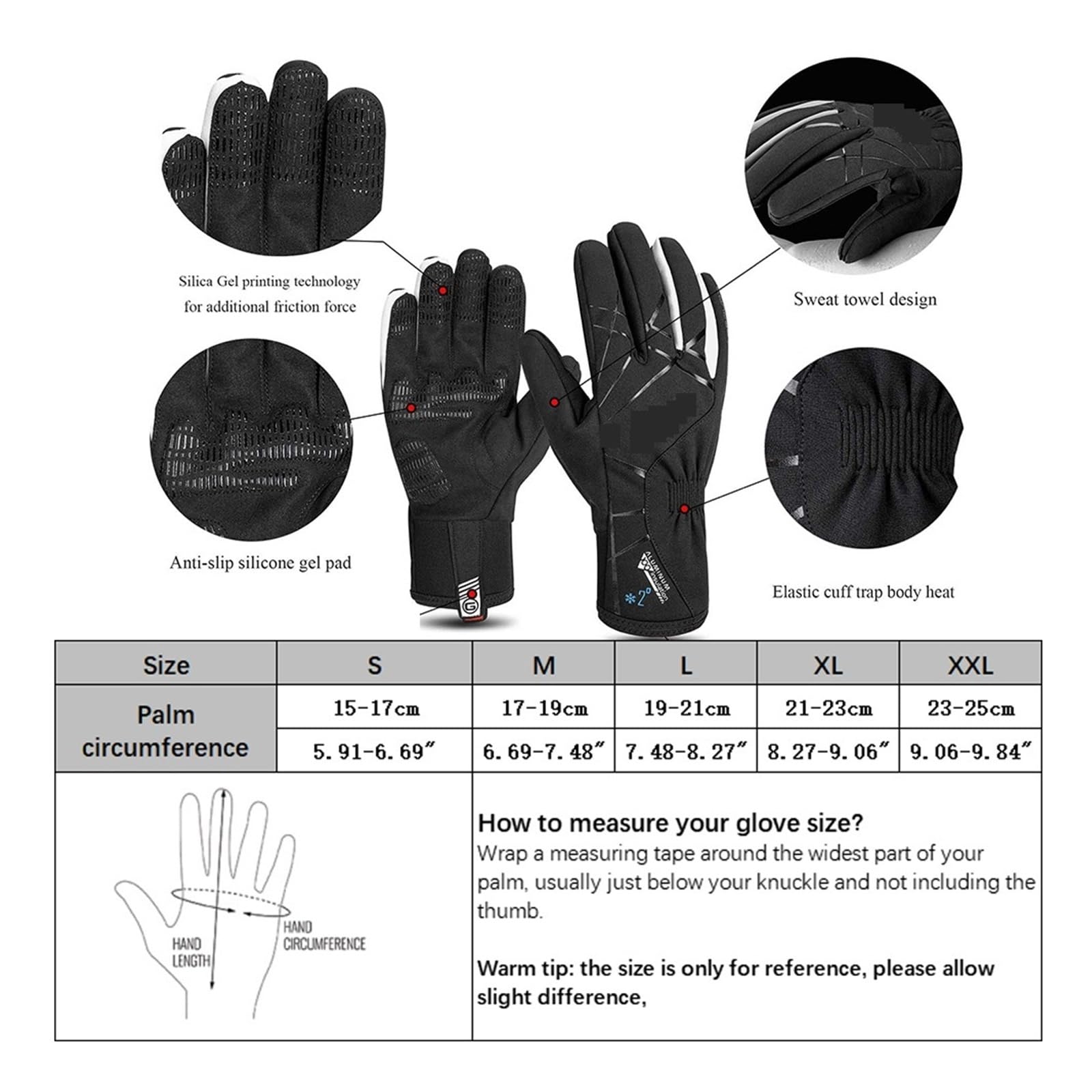 Guantes de Invierno,Guantes Ciclismo Guantes de Ciclismo de Invierno for Hombres y Mujeres, Guantes for Bicicleta, Dedos completos, Motocicleta, Pesca, Deportes de esquí, Guantes de Ciclismo